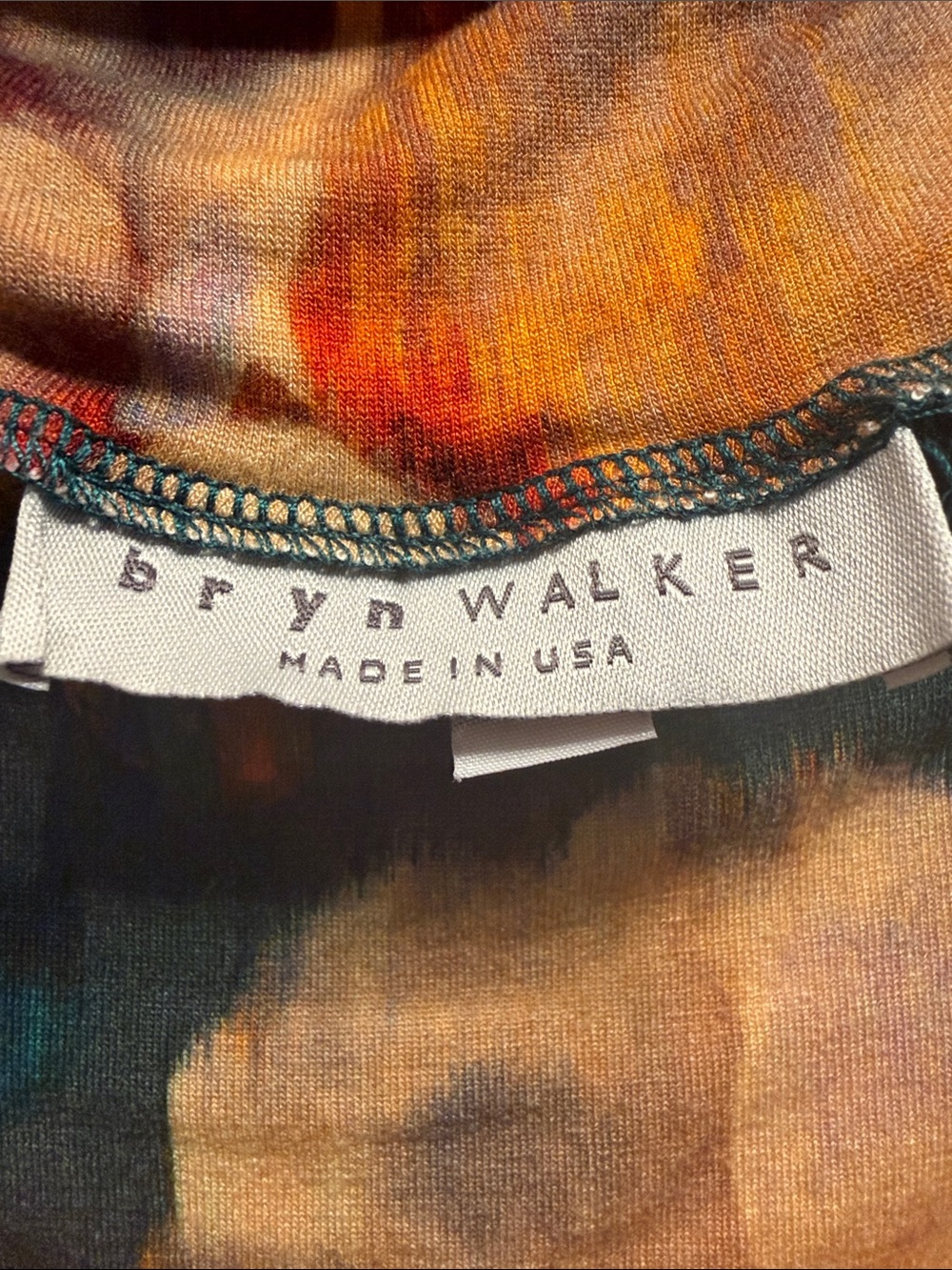 bryn Walker Teal Floral Draped Cowl Long Sleeve Top - Picture 2 of 9
